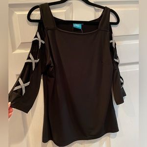 Kristen’s Kloset Rhinestone Sleeves Blouse